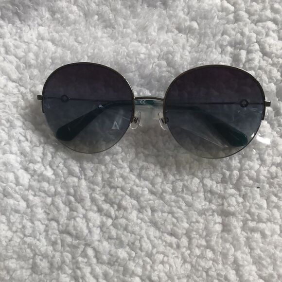 Kate Spade 59mm ellienafs Round Sunglasses New Silver/dark blue